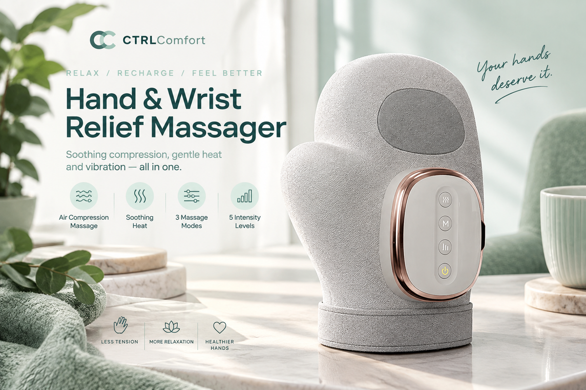 Hand & Wrist Relief Massager — Heat + Compression + Vibration